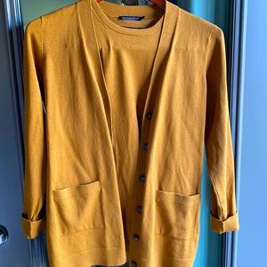 Pendleton Silk blend cardigan set. Size Small in camel. No visible flaws.